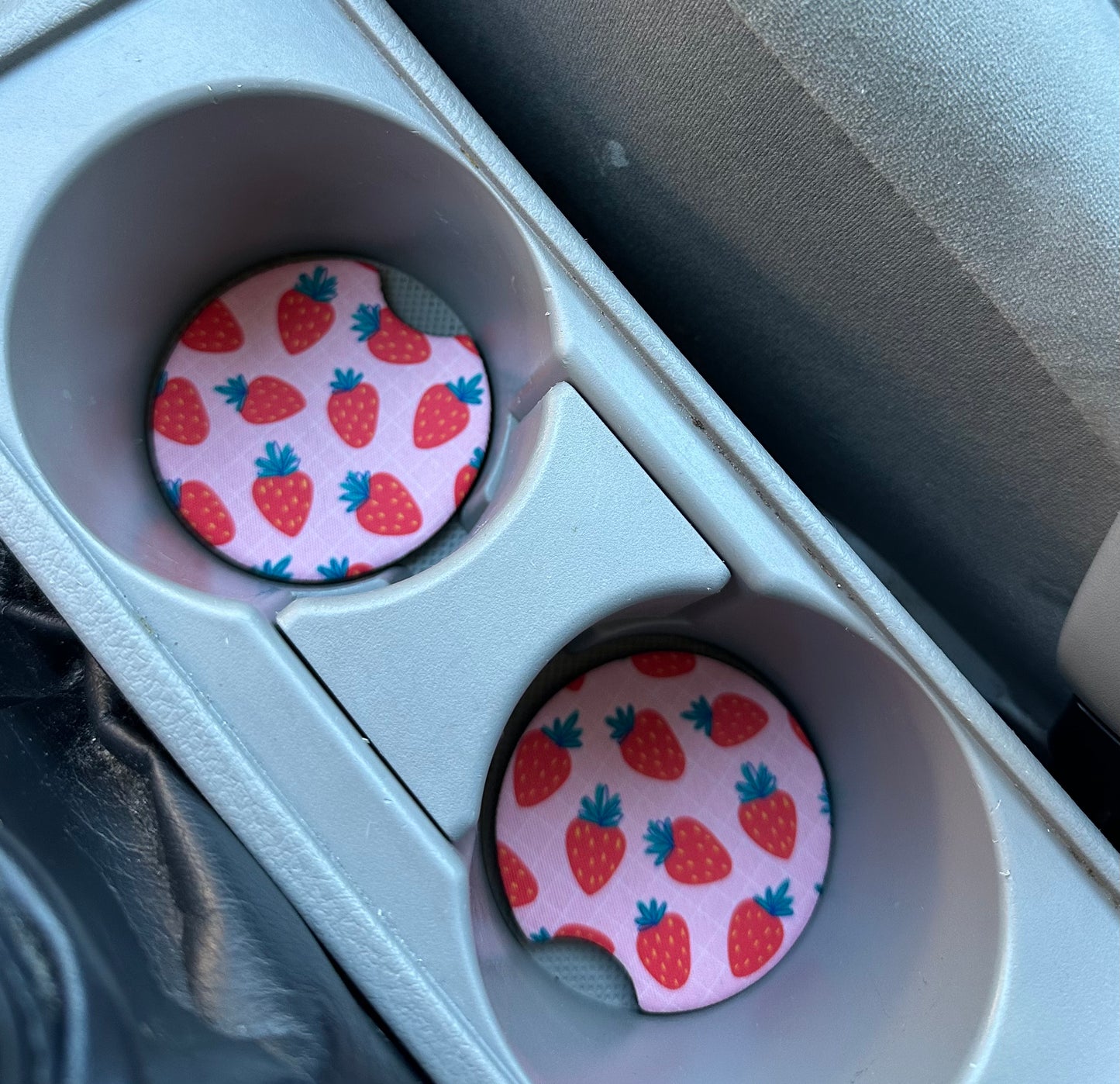 Pink Strawberry Coaster Set